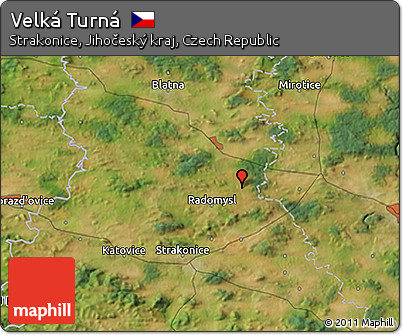 Satellite 3D Map of Velká Turná