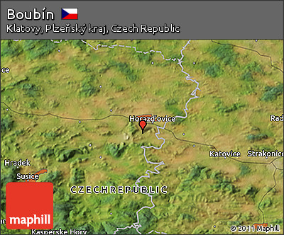 Satellite 3D Map of Boubín