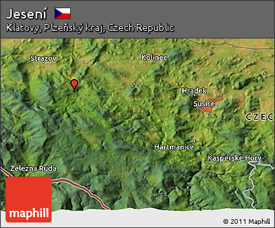 Satellite 3D Map of Jesení