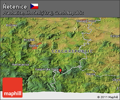 Satellite 3D Map of Řetenice