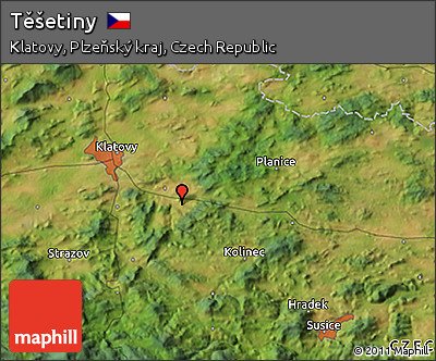 Satellite 3D Map of Těšetiny