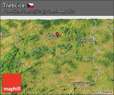 Satellite 3D Map of Třebčice