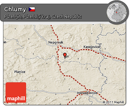 Shaded Relief 3D Map of Chlumy