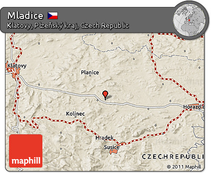 Shaded Relief 3D Map of Mladice