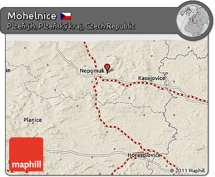 Shaded Relief 3D Map of Mohelnice