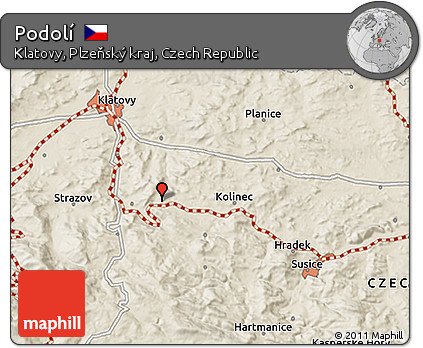 Shaded Relief 3D Map of Podolí