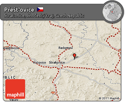 Shaded Relief 3D Map of Přešt'ovice