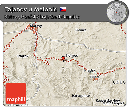 Shaded Relief 3D Map of Tajanov U Malonic