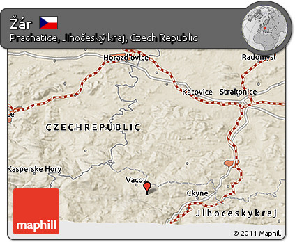 Shaded Relief 3D Map of Žár