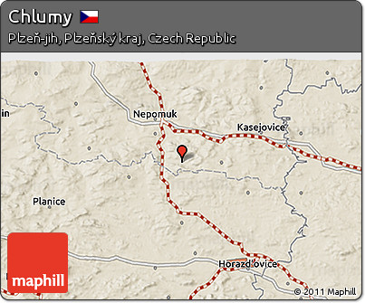 Shaded Relief 3D Map of Chlumy