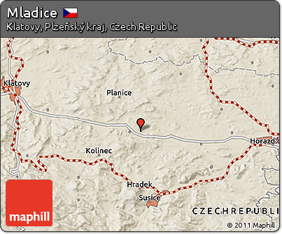 Shaded Relief 3D Map of Mladice