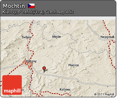 Shaded Relief 3D Map of Mochtín