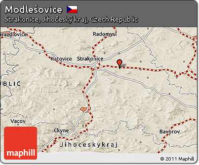 Shaded Relief 3D Map of Modlešovice