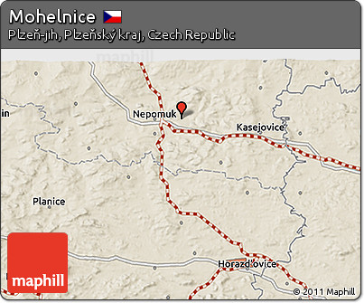Shaded Relief 3D Map of Mohelnice