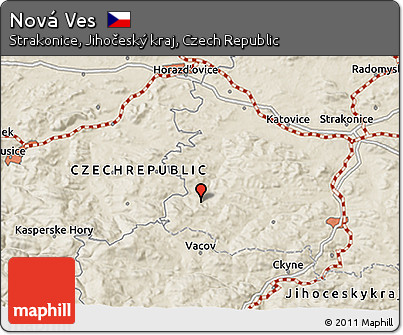 Shaded Relief 3D Map of Nová Ves
