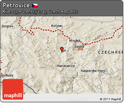 Shaded Relief 3D Map of Petrovice