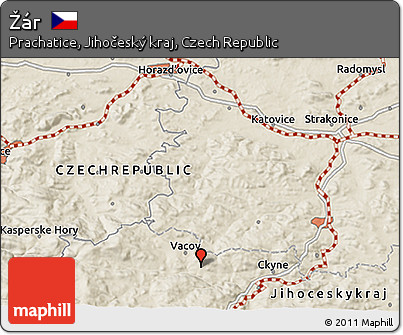 Shaded Relief 3D Map of Žár