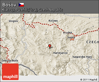 Shaded Relief 3D Map of Bošov