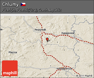 Shaded Relief 3D Map of Chlumy