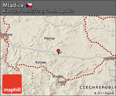 Shaded Relief 3D Map of Mladice