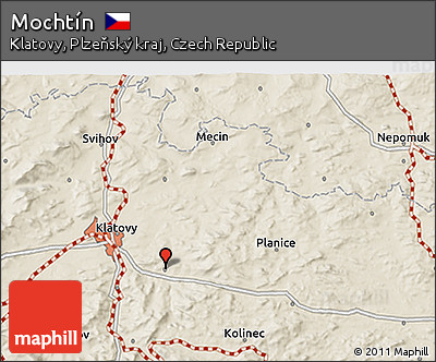 Shaded Relief 3D Map of Mochtín