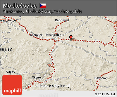 Shaded Relief 3D Map of Modlešovice