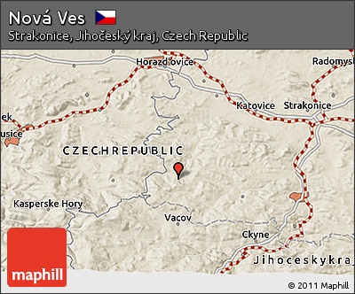 Shaded Relief 3D Map of Nová Ves