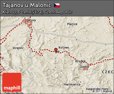 Shaded Relief 3D Map of Tajanov U Malonic