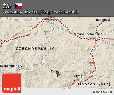 Shaded Relief 3D Map of Žár