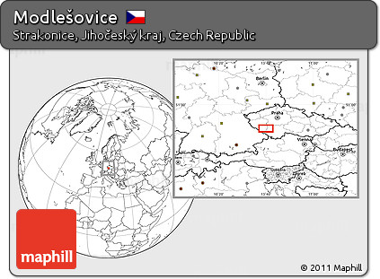 Blank Location Map of Modlešovice