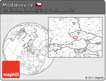 Blank Location Map of Modlešovice
