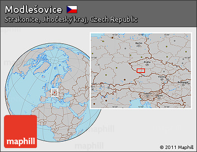 Gray Location Map of Modlešovice