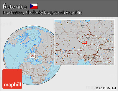 Gray Location Map of Řetenice