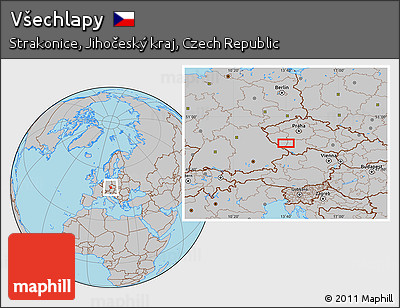 Gray Location Map of Všechlapy