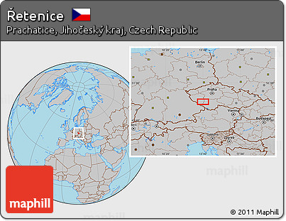 Gray Location Map of Řetenice