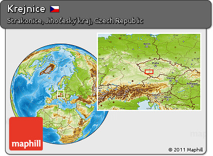 Physical Location Map of Krejnice