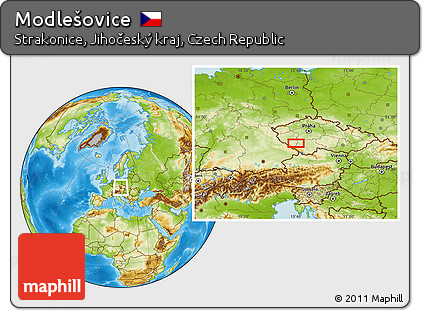 Physical Location Map of Modlešovice