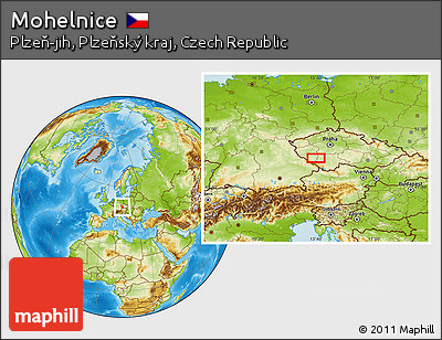 Physical Location Map of Mohelnice