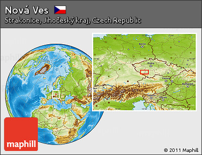 Physical Location Map of Nová Ves