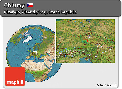 Satellite Location Map of Chlumy