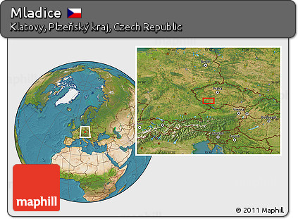 Satellite Location Map of Mladice