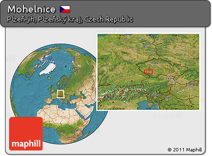 Satellite Location Map of Mohelnice