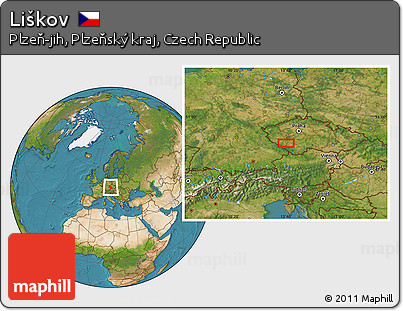 Satellite Location Map of Liškov