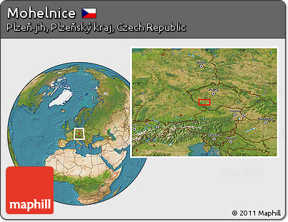 Satellite Location Map of Mohelnice