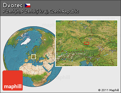 Satellite Location Map of Dvorec