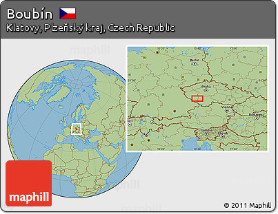 Savanna Style Location Map of Boubín