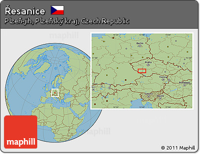 Savanna Style Location Map of Řesanice