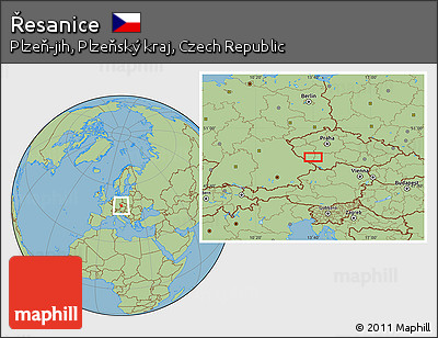 Savanna Style Location Map of Řesanice