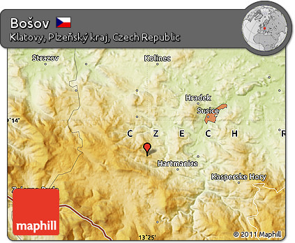Physical Map of Bošov