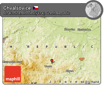 Physical Map of Chvalšovice
